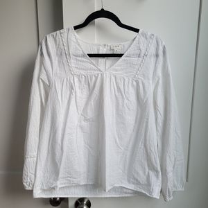 J. Crew Long-Sleeve Peasant Top, Size M